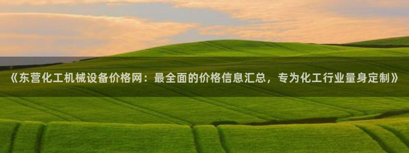 杏盛平台上级：《东营化工机械设备价格网：最全面的价格信息汇总，专为化工行业量身定