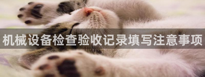 杏盛平台代理：机械设备检查验收记录填写注意事项