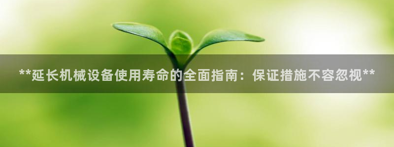 杏盛平台代理注册：**延长机械设备使用寿命的全面指南：保证措施不容忽视**