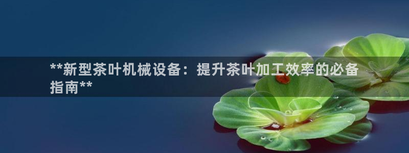 杏盛平台注册登录：**新型茶叶机械设备：提升茶叶加工效率的必备
指南**