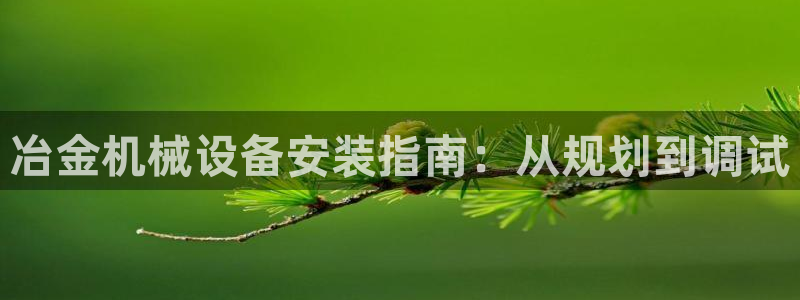 杏盛平台官网注册：冶金机械设备安装指南：从规划到调试