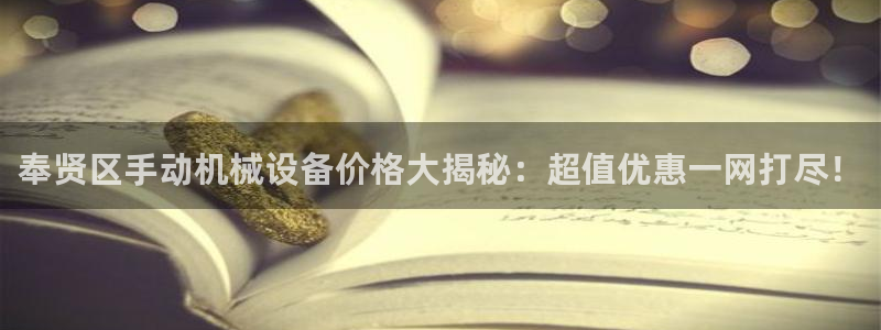杏盛平台上级：奉贤区手动机械设备价格大揭秘：超值优惠一网打尽！