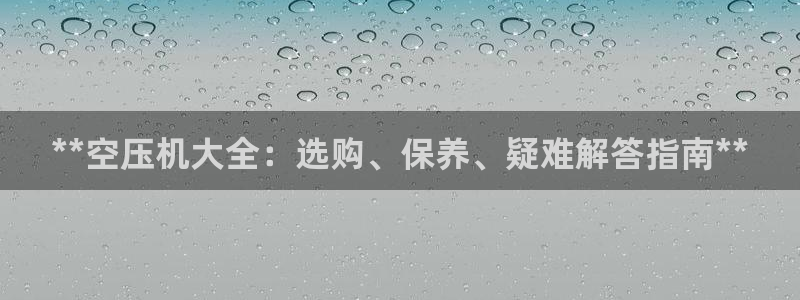 杏盛平台官网注册登录：**空压机大全：选购、保养、疑难解答指南**