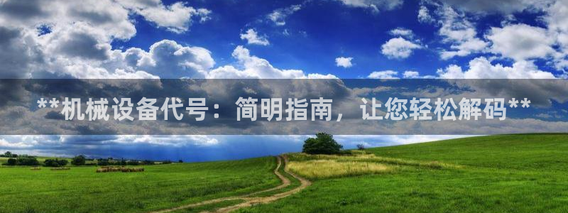 杏盛平台：**机械设备代号：简明指南，让您轻松解码**