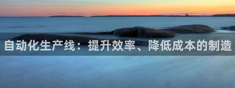 杏盛官方平台：自动化生产线：提升效率、降低成本的制造