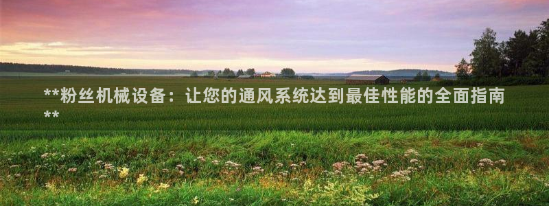 杏盛官网登录：**粉丝机械设备：让您的通风系统达到最佳性能的全面指南
**