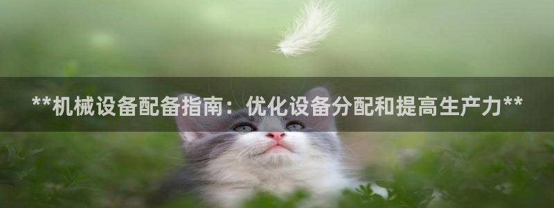 杏盛平台官网注册登录：**机械设备配备指南：优化设备分配和提高生产力**